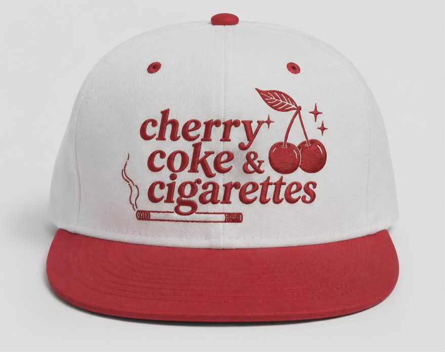 Cherry Coke & Cigarettes Snapback Hat