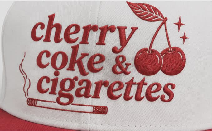 Cherry Coke & Cigarettes Snapback Hat