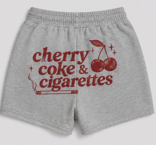 Cherry Coke & Cigarettes Sweat Shorts