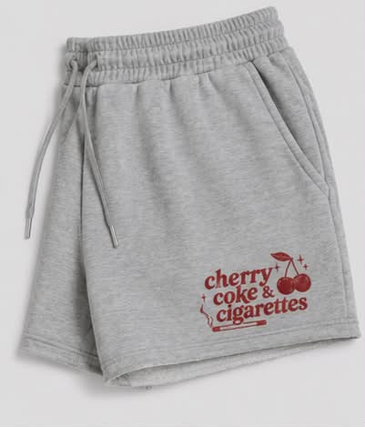 Cherry Coke & Cigarettes Sweat Shorts