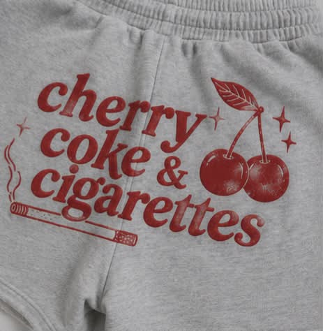 Cherry Coke & Cigarettes Sweat Shorts