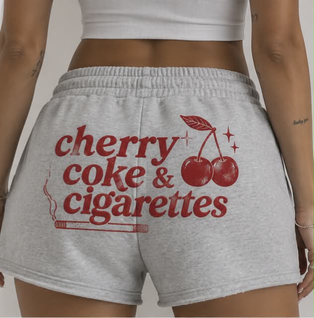 Cherry Coke & Cigarettes Sweat Shorts
