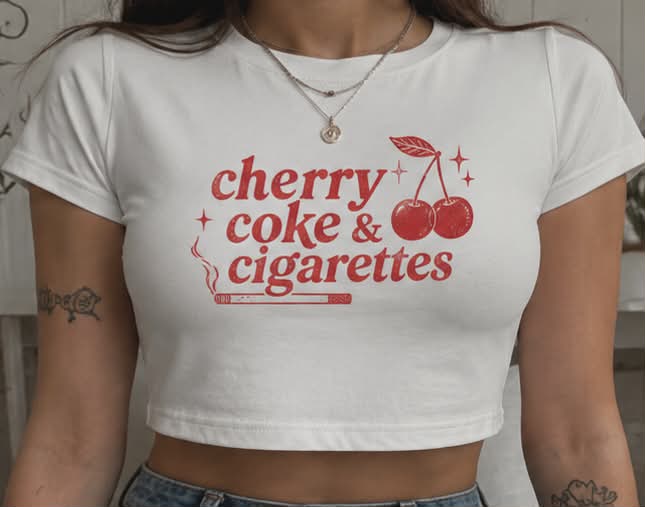 Cherry Coke & Cigarettes Baby Tee